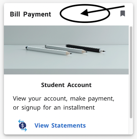 MyPortal card with arrow showing where to click at top