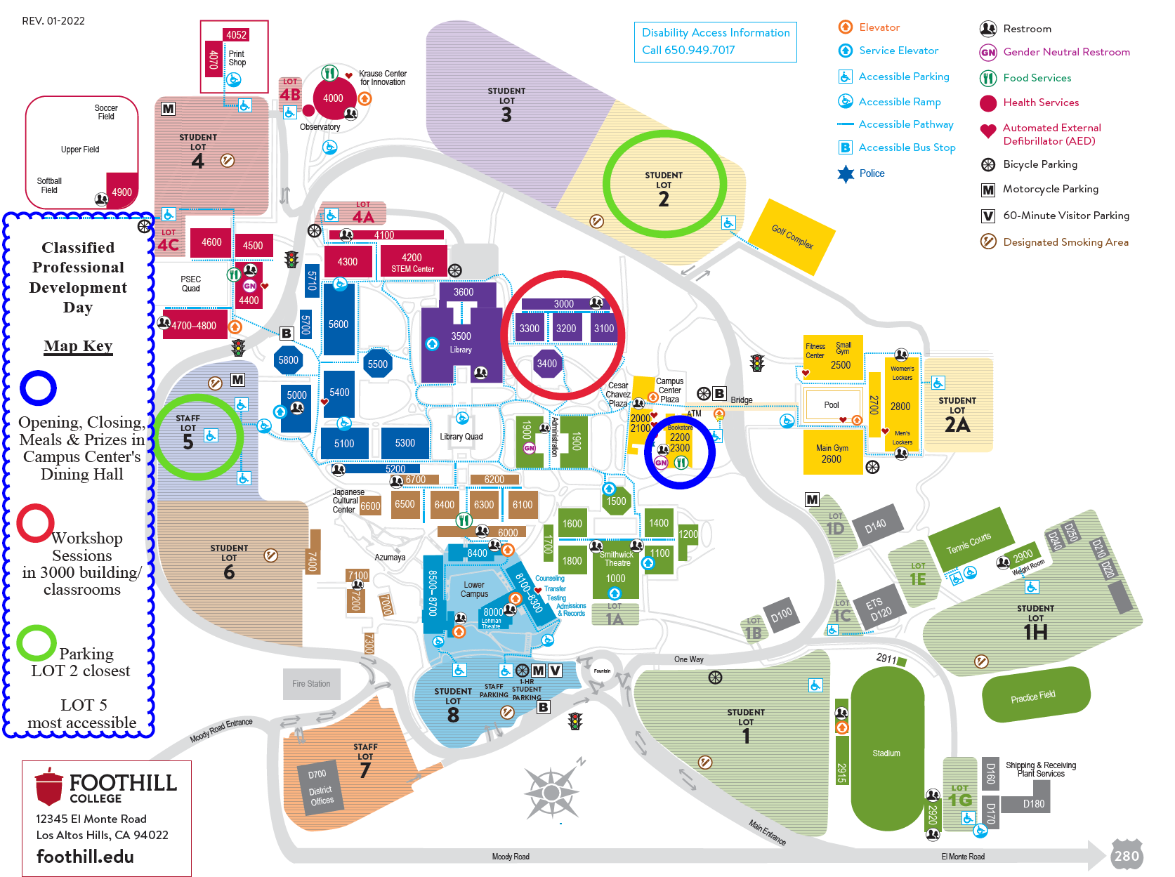 Map of Foothill Campus