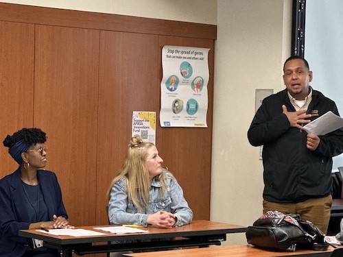 Counselor with students